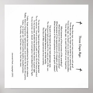 "Three Days Ago" Easter Poem Poster