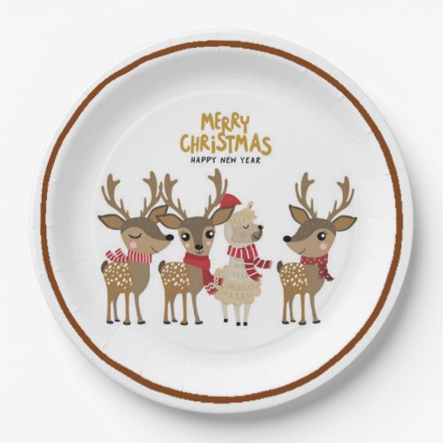 Three Deer And A Llama Paper Plates