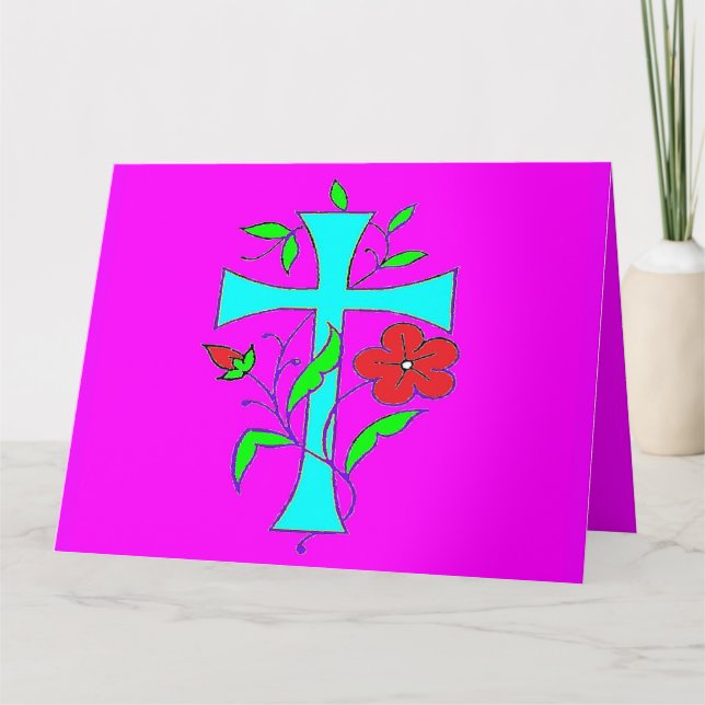 Three designs one card bright busy colors (Front)