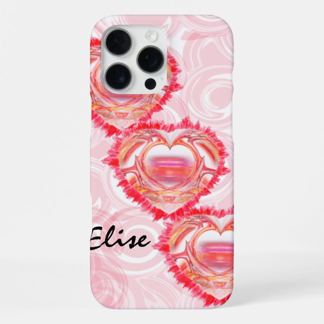 Three Diagonal Stacked Tattered Hearts Custom Iphone Case (Back)
