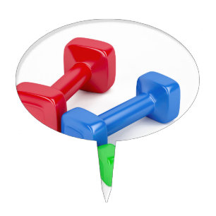 Three different dumbbells cake topper