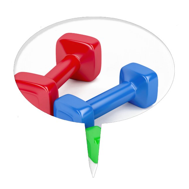 Three different dumbbells cake topper (Front)