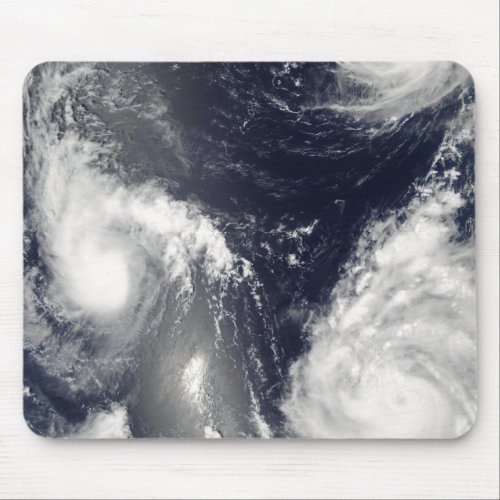 Three different typhoons mouse pad