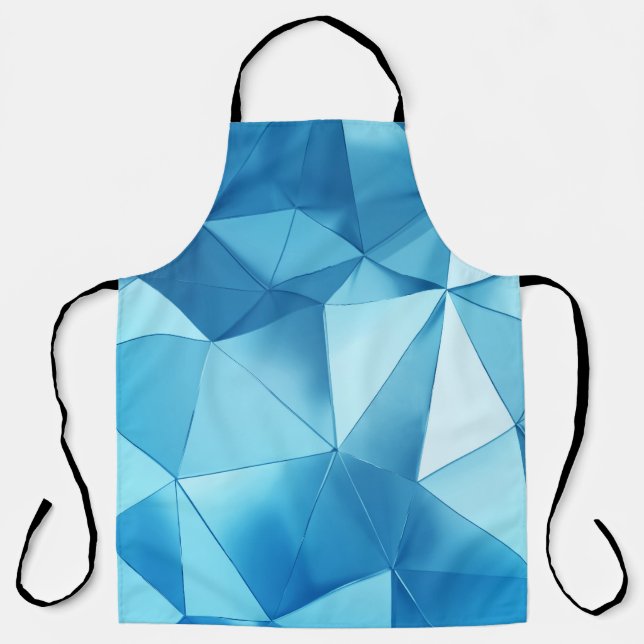 Three-dimensional geometric, metal blue background apron (Front)