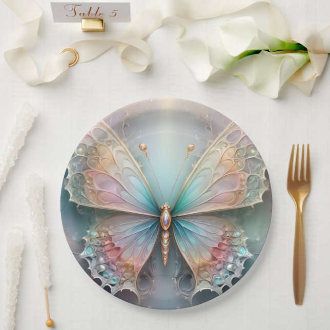 Three Dimensional Pastel Butterfly, Paper Plates (Wedding)