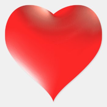 Three Dimensional Style Heart Symbol Red Heart Sticker by TerryBain at Zazzle