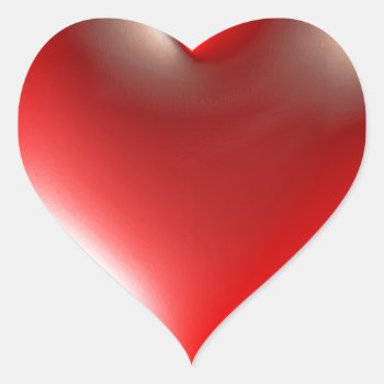 Three Dimensional Style Heart Symbol Red Heart Sticker by TerryBain at Zazzle