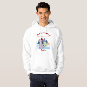 three dinosaurs christmas gift, personalized name hoodie