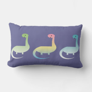Three Dinosaurs Colorful Pillow