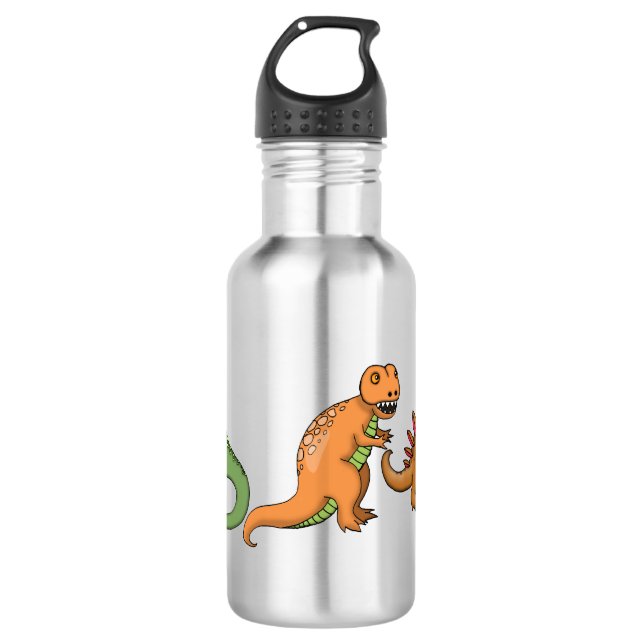 Three Dinosaurs Kids Waterbottle Water Bottle (Front)