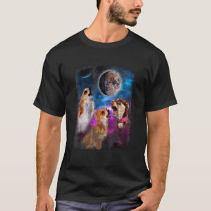 Three Dog Chihuahuas Howl At Moon 3 Dogs Wolves Pa T-Shirt