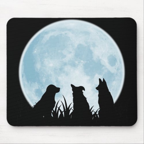 Three Dogs at Night Mouse Pad