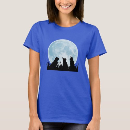 Three Dogs at Night T_Shirt