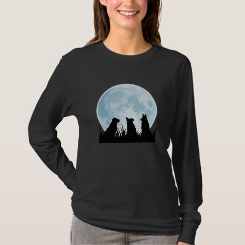 Three Dogs at Night T_Shirt