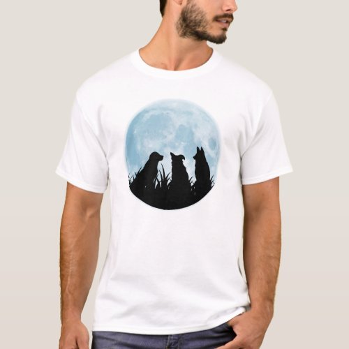 Three Dogs at Night Time T_Shirt