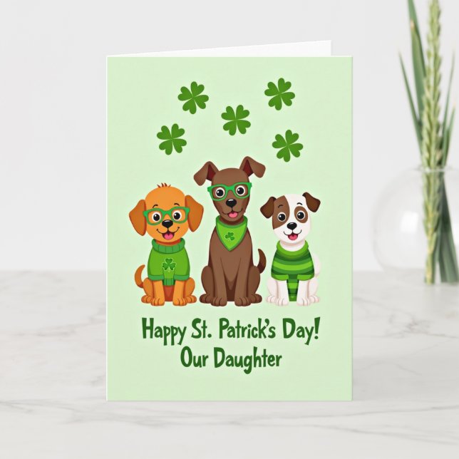 Three Dogs St Patricks Day Card (Front)