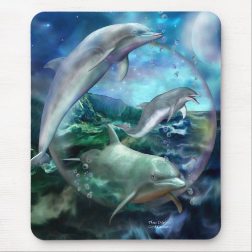 Three Dolphins Art Mousepad