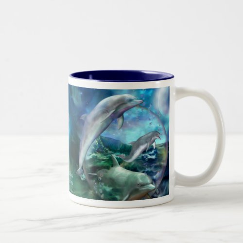 Three Dolphins Art Mug