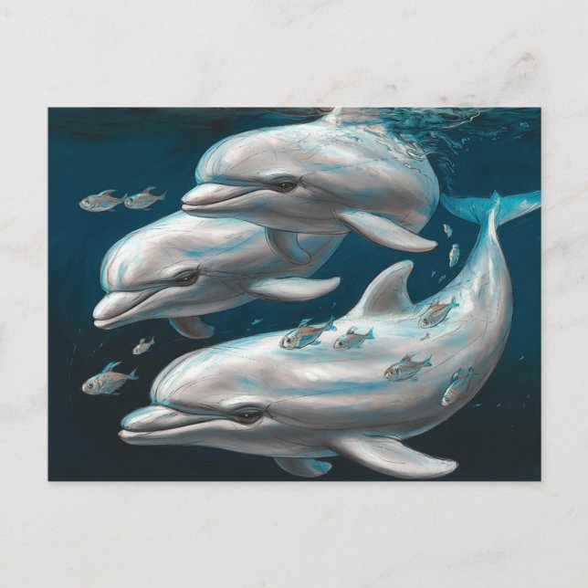 Three Dolphins Postcard (Front)