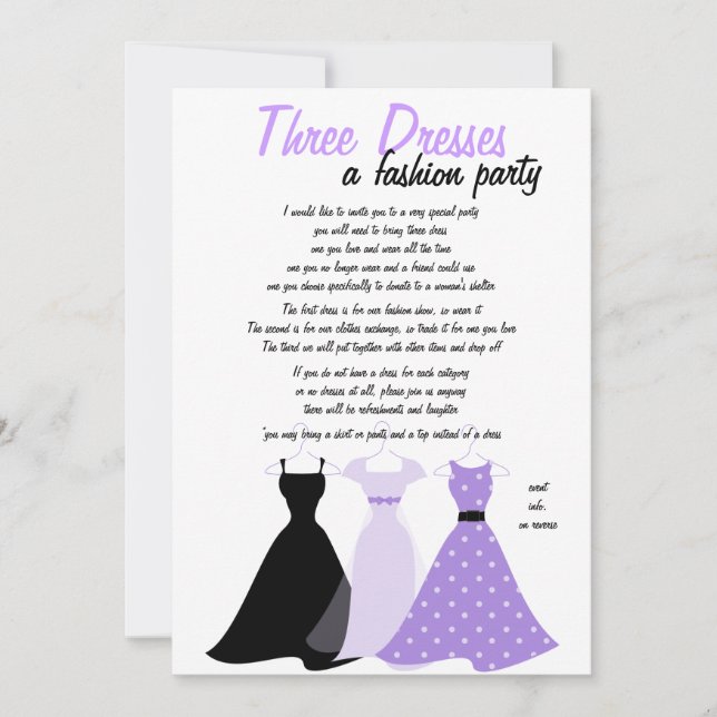 Three Dresses Invitation (Front)