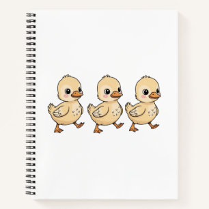 Three Ducklings Walking in a Row – Cute Notebook