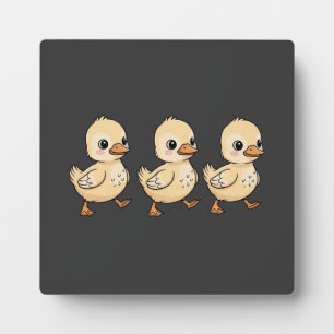 Three Ducklings Walking in a Row – Cute Plaque