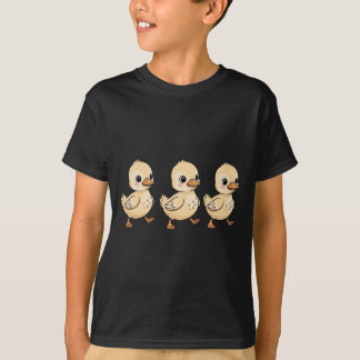 Three Ducklings Walking in a Row – Cute T-Shirt
