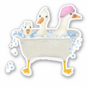 Three Ducks in a bubbly tub Sticker