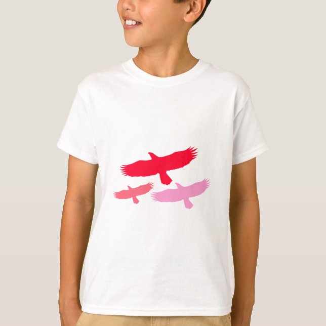 Three Eagles Flying (Red) T-Shirt (Front)