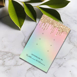 Three Earring Display Card Dripping Glitter