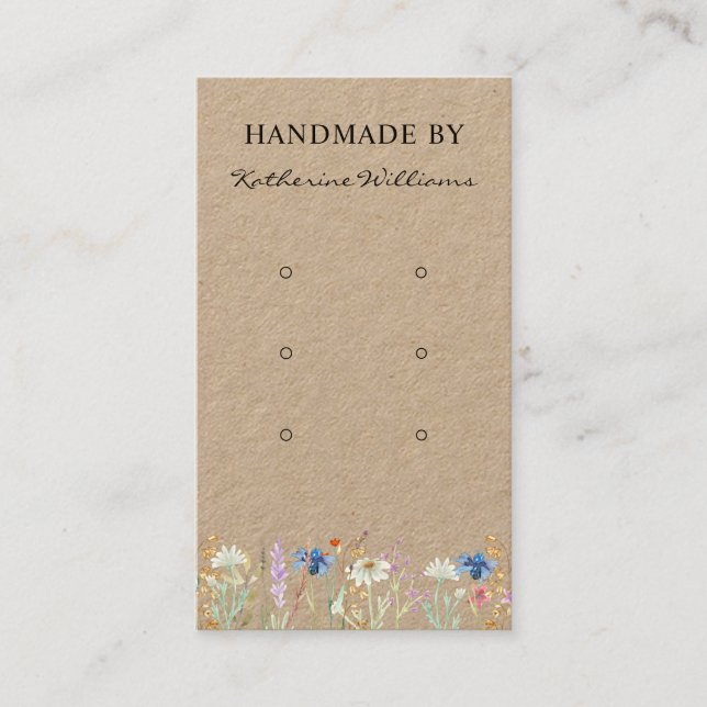 Three Earring Display Card  | Wildflower Floral (Front)