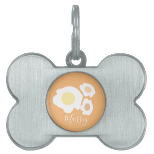 Three Eggs Pattern Name Pet ID Tag