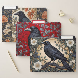 Three Elegant Gothic Ravens File Folder