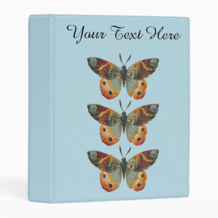 Three Elegant Monarch Butterflies in Oranges Blues Mini Binder
