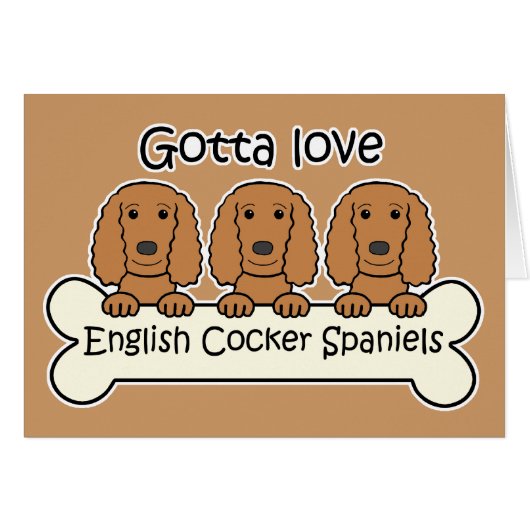 Three English Cocker Spaniels Cards (Front Horizontal)