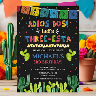 Three Esta Birthday Invitation | Fiesta 3rd Invite