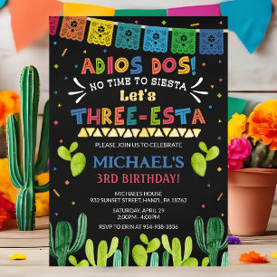 Three Esta Birthday Invitation   Fiesta 3rd Invite