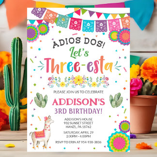 Three Esta Birthday Invitation | Fiesta Invite