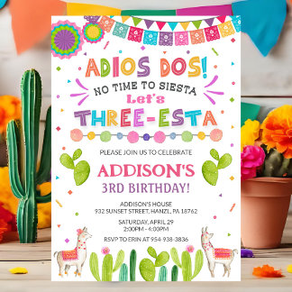 Three Esta Birthday Invitation | Fiesta Invite