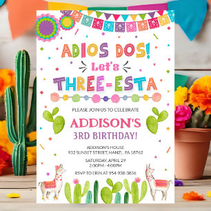 Three Esta Birthday Invitation   Fiesta Invite