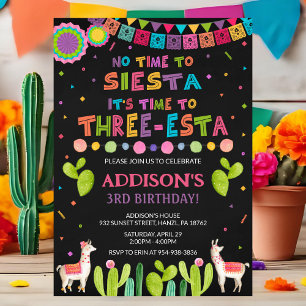 Three Esta Birthday Invitation   Fiesta Invite