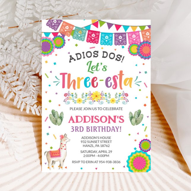 Three Esta Birthday Invitation | Fiesta Invite (Creator Uploaded)