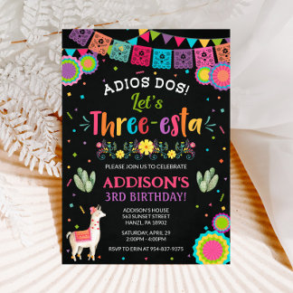 Three Esta Birthday Invitation | Fiesta Invite