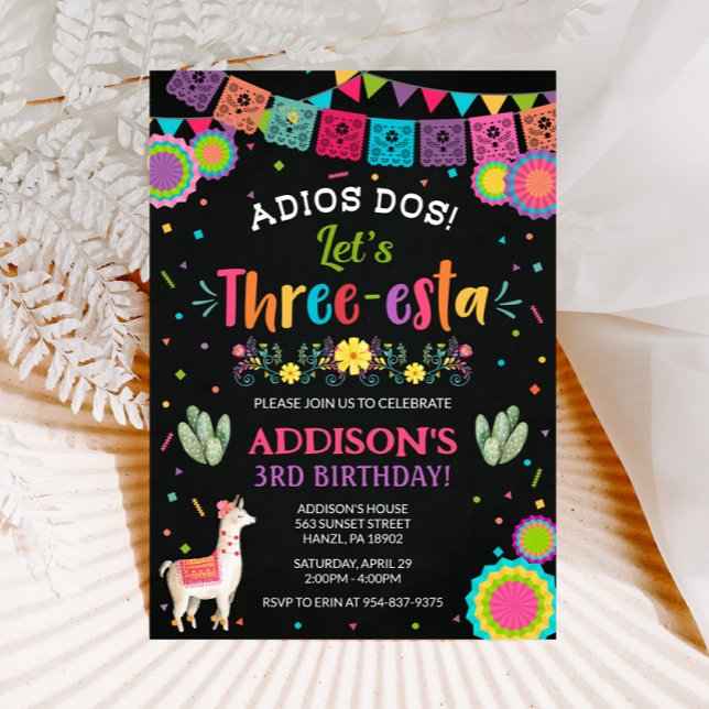Three Esta Birthday Invitation | Fiesta Invite (Creator Uploaded)