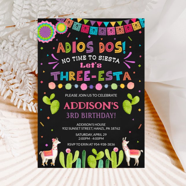 Three Esta Birthday Invitation | Fiesta Invite (Creator Uploaded)