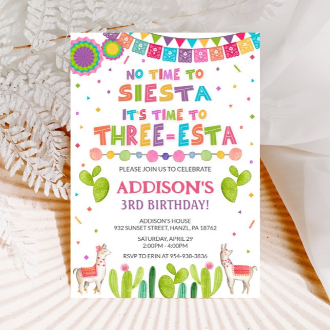 Three Esta Birthday Invitation | Fiesta Invite (Creator Uploaded)