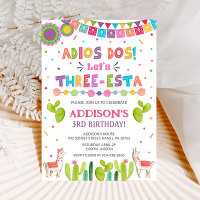 Three Esta Birthday Invitation | Fiesta Invite
