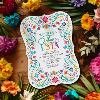 Three-esta Fiesta 3rd Birthday Invitation