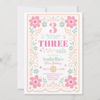 Three-esta Fiesta Birthday Party Invitation