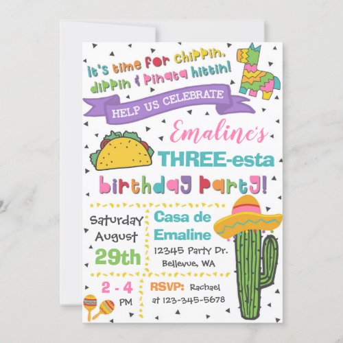 Three_esta Invitation  3rd Birthday Fiesta